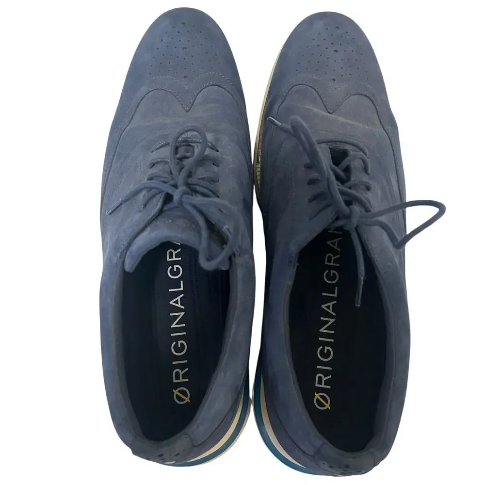 Cole Haan Original Grand Cloudfeel Energy Wingtip Oxfords Marine Blue and Ivory